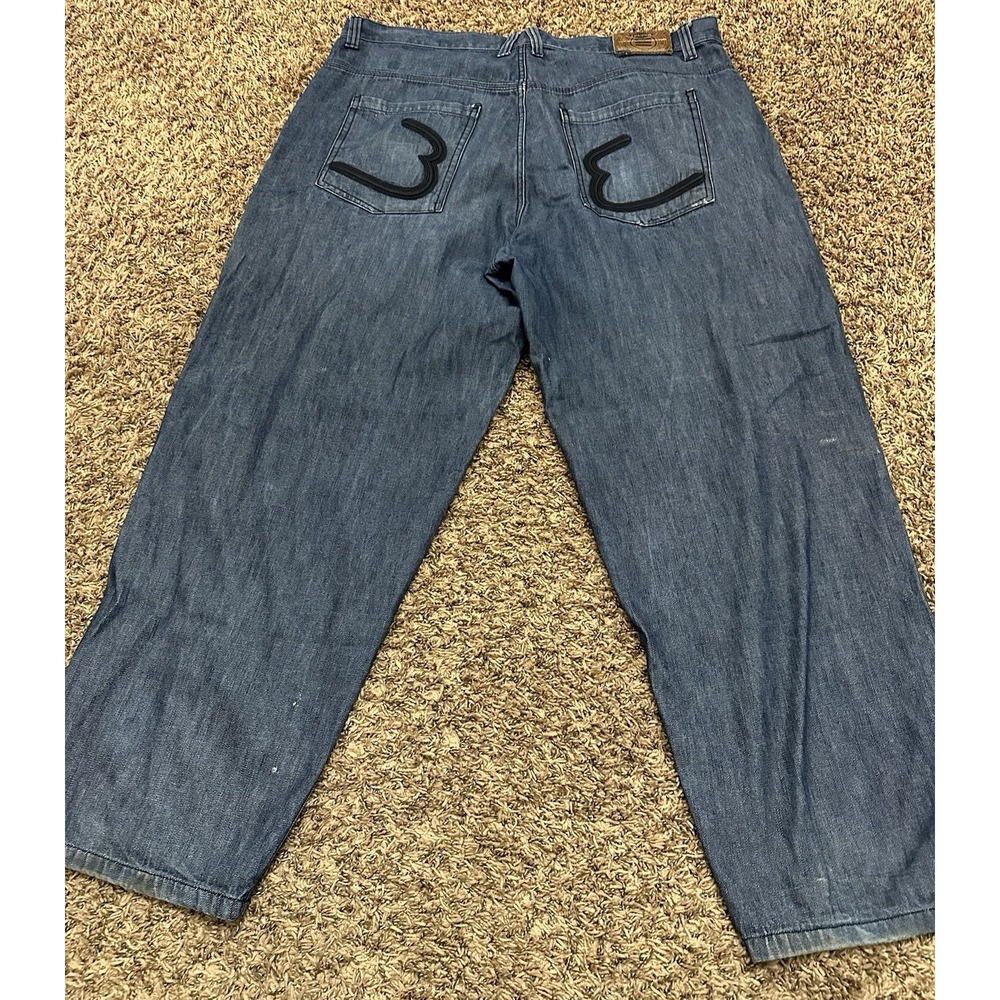 Vintage Y2K Evolution 1972 Denim Cyber Grunge Hip Hop Blue Jeans Men Size 44x34